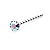 Prong Set CZ Silver Straight Nose Stud NSKA-687